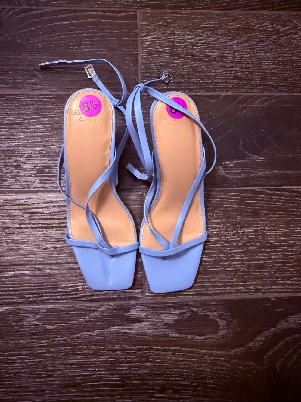 Abercrombie & Fitch Light Blue Strappy Square-Toe Sandals - Women